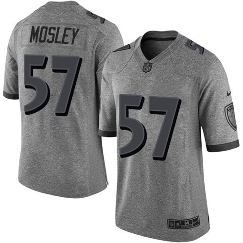 Nike Ravens #57 C.J. Mosley Gray Men's Stitched NFL Limited Gridiron Gray Jersey - Click Image to Close